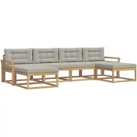 vidaXL Buiten bank set 6 st Wit en Lichtgrijs
