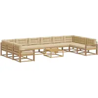 vidaXL Buiten bank set 11 st Wit en Beige