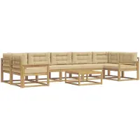vidaXL Buiten bank set 6 st Wit en Beige
