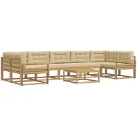 vidaXL Buiten bank set 6 st Wit en Beige
