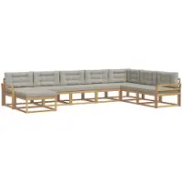 vidaXL Buiten bank set 8 st Wit en Lichtgrijs
