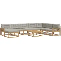 vidaXL Buiten bank set 9 st Wit en Lichtgrijs