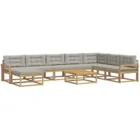 vidaXL Buiten bank set 9 st Wit en Lichtgrijs