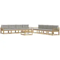 vidaXL Buiten bank set 9 st Wit en Lichtgrijs Polyester