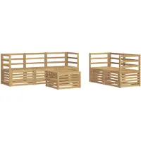 vidaXL Buiten bank set 6 st Wit Massief Acacia Hout