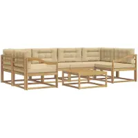 vidaXL Tuinset met 5 zitplaatsen, wit en beige