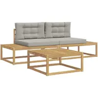 vidaXL Buiten bank set 3 st 2-zits Polyester Wit