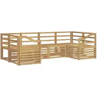 vidaXL Buiten bank set 6 st Wit Massief Acacia Hout