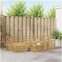 vidaXL Buiten bank set 7 st Wit Polyester