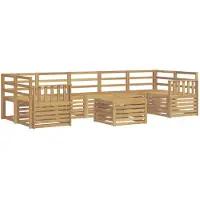 vidaXL Buiten bank set 8 st Wit Massief Acacia Hout