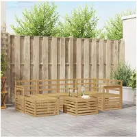 vidaXL Buitenloungeset, 7-delig, wit, polyester