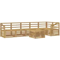 vidaXL Buiten bank set 7 st Wit Massief Acacia Hout