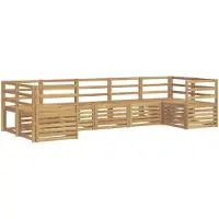 vidaXL Buiten bank set 7 st Wit Massief Acacia Hout