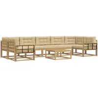 vidaXL Buiten bank set 6 st Wit en Beige
