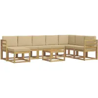 vidaXL Buiten bank set 9 st Wit en Beige