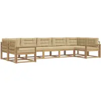 vidaXL Buiten bank set 7 st Wit en Beige