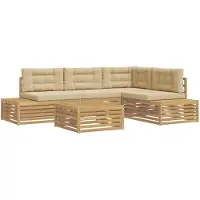 vidaXL 6 st Buiten bank set Polyester Wit