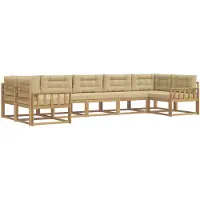vidaXL Buiten bank set 7 st Wit en Beige