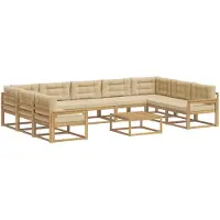 vidaXL Tuinset met 10 stuks, wit en beige