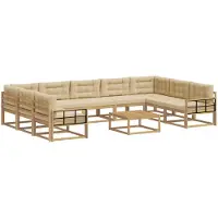 vidaXL Buiten bank set 10 st Wit en Beige