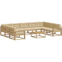 vidaXL Tuinset met 10 stuks, wit en beige