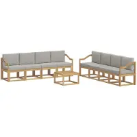 vidaXL Buiten bank set 9 st Wit en Lichtgrijs Polyester