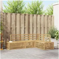vidaXL Buiten bank set 4 Stuk Wit Massief Acacia Hout