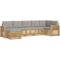 vidaXL Buiten bank set 7 st Wit en Lichtgrijs