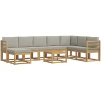 vidaXL Buiten bank set 9 st Wit en Lichtgrijs