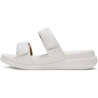 FitFlop Women F-Mode Go Adjustable Flatform Two-Bar Slides Urban White-Schoenmaat 38