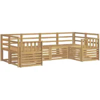 vidaXL Buiten bank set 6 st Wit Massief Acacia Hout