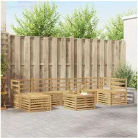 vidaXL Buiten bank set 8 st Wit Massief Acacia Hout