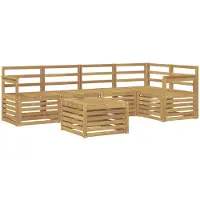 vidaXL Buiten bank set 6 st Wit Massief Acacia Hout