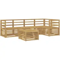 vidaXL Buiten bank set 6 st Wit Massief Acacia Hout