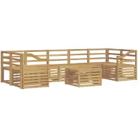 vidaXL Buiten bank set 8 st Wit Massief Acacia Hout