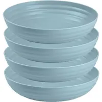 Forte Plastics Plasticforte Kommetjes/schaaltjes - 4x - dessert/ontbijt - kunststof - D22 x 5.5 cm - ijsblauw - Kommetjes