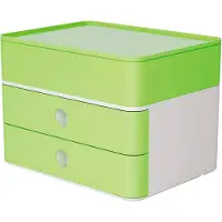 HAN Ladebox Allison Smart-Box Plus, 2 laden met scheidingswanden, Benodigdhedendoos, stapelbaar, ABS-kunststof, groen