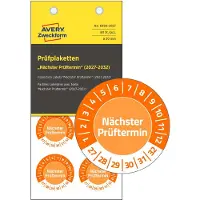 Avery Inspectiestickers, oranje, 30 mm, 80 stuks