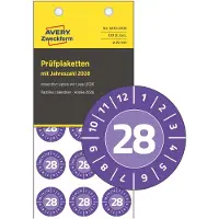 Avery controleplaketten, 20 mm, paars, 120 stuks