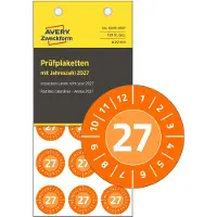 Avery controleplaketten, 20 mm, oranje, 120 stuks