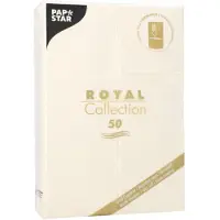 Papstar 50 Servetten ROYAL Collection 48 cm x 30 cm champagne met bestekvouw