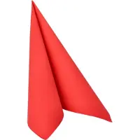 Papstar Servetten Royal Collection, 5 x 50 stuks, 1/4 vouw, stoflook, 400 x 400 mm, papier, rood