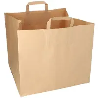 Papstar 4x 25 Draagtassen papier XXL 33 cm x 37 cm x 345 cm bruin met handvaten