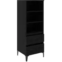 vidaXL Highboard Zwart eiken 40 x 36 x 110 cm Bewerkt hout