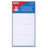 Agipa witte etiketten in etui ft 34 x 75 mm (b x h), 21 stuks, 3 per blad - 6 stuks