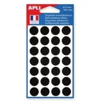 Agipa ronde etiketten in etui diameter 15 mm, zwart, 168 stuks, 28 per blad - 12 stuks