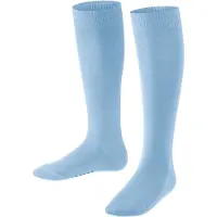 Falke Family lang eenkleurig katoen kniekousen kinderen blauw - maat 27-30
