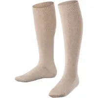 Falke Family lang eenkleurig katoen kniekousen kinderen beige - maat 23-26
