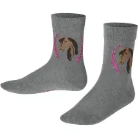 Falke Horse gedessineerd katoen sokken kinderen grijs - maat 35-38