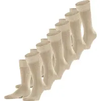 Falke Happy 6-Pack eenkleurig katoen multipack sokken heren beige - maat 47-50
